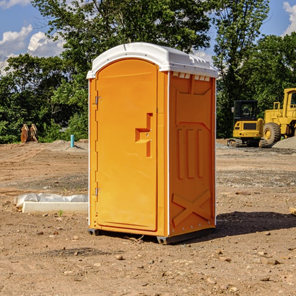 how often are the porta potties cleaned and serviced during a rental period in Maximo